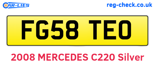 FG58TEO are the vehicle registration plates.