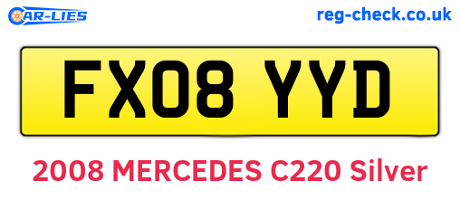 FX08YYD are the vehicle registration plates.