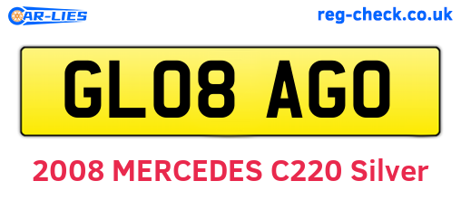 GL08AGO are the vehicle registration plates.