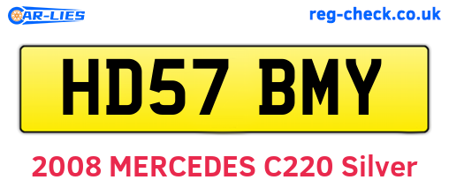HD57BMY are the vehicle registration plates.