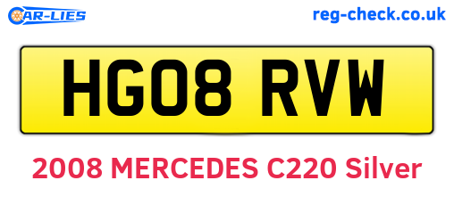 HG08RVW are the vehicle registration plates.