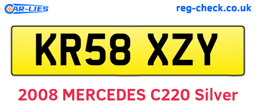 KR58XZY are the vehicle registration plates.