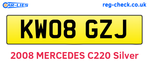 KW08GZJ are the vehicle registration plates.