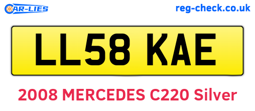 LL58KAE are the vehicle registration plates.