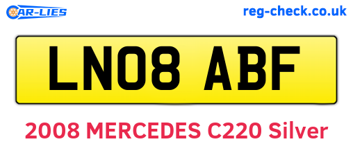 LN08ABF are the vehicle registration plates.