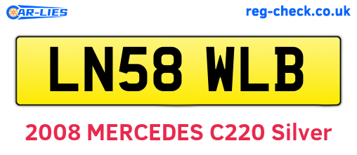 LN58WLB are the vehicle registration plates.