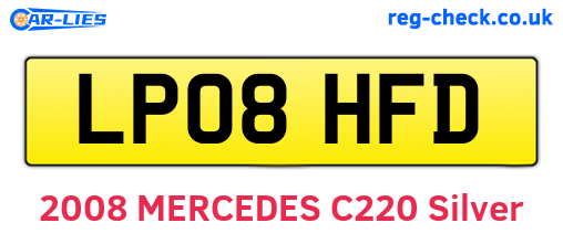 LP08HFD are the vehicle registration plates.