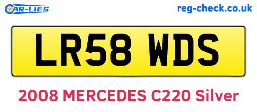 LR58WDS are the vehicle registration plates.