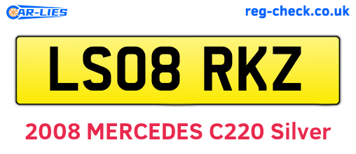 LS08RKZ are the vehicle registration plates.