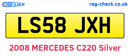 LS58JXH are the vehicle registration plates.