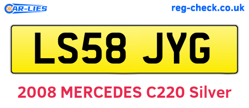 LS58JYG are the vehicle registration plates.