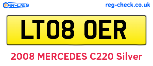 LT08OER are the vehicle registration plates.