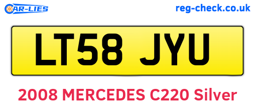 LT58JYU are the vehicle registration plates.