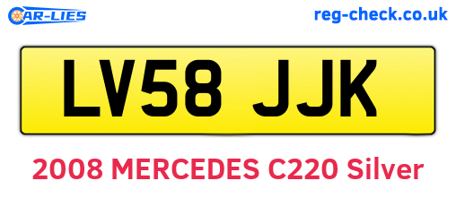 LV58JJK are the vehicle registration plates.