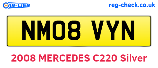 NM08VYN are the vehicle registration plates.
