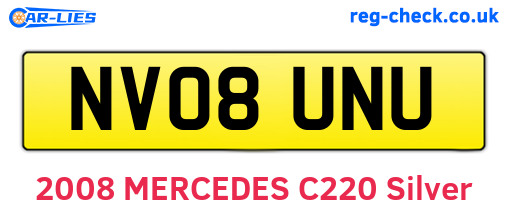 NV08UNU are the vehicle registration plates.
