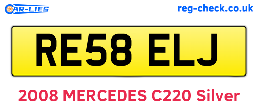 RE58ELJ are the vehicle registration plates.