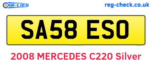 SA58ESO are the vehicle registration plates.
