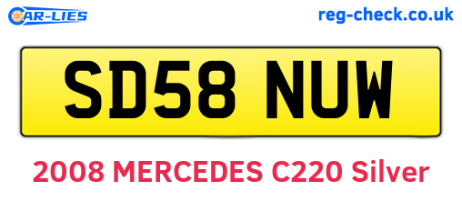 SD58NUW are the vehicle registration plates.