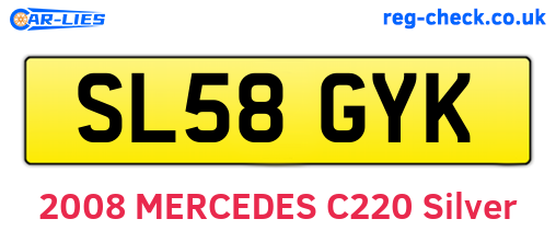 SL58GYK are the vehicle registration plates.