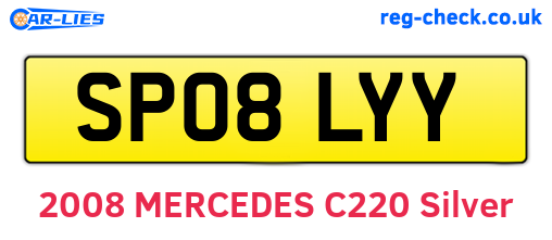 SP08LYY are the vehicle registration plates.