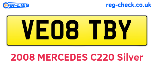 VE08TBY are the vehicle registration plates.