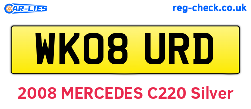 WK08URD are the vehicle registration plates.