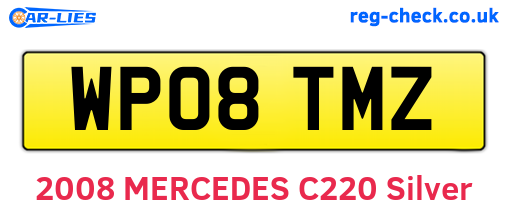 WP08TMZ are the vehicle registration plates.