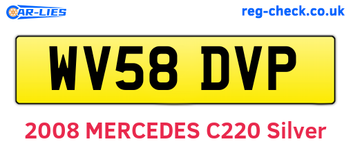 WV58DVP are the vehicle registration plates.