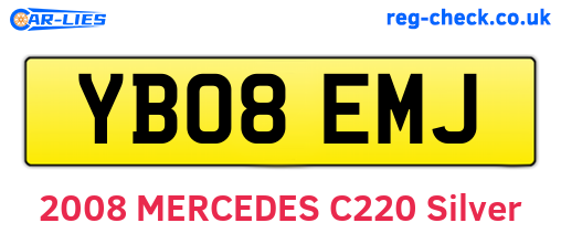 YB08EMJ are the vehicle registration plates.