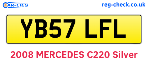 YB57LFL are the vehicle registration plates.