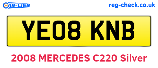YE08KNB are the vehicle registration plates.