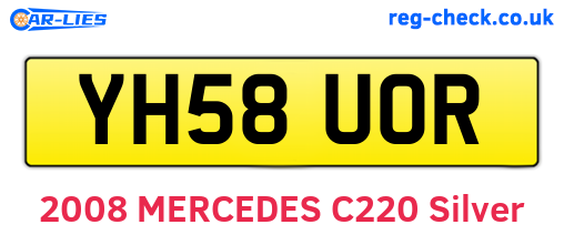 YH58UOR are the vehicle registration plates.