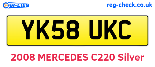 YK58UKC are the vehicle registration plates.