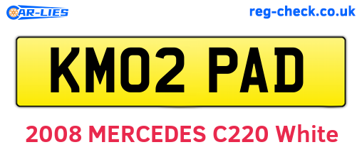 KM02PAD are the vehicle registration plates.