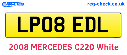 LP08EDL are the vehicle registration plates.