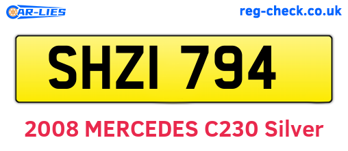 SHZ1794 are the vehicle registration plates.