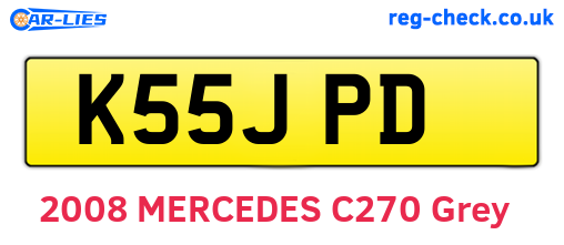 K55JPD are the vehicle registration plates.