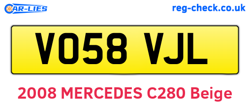VO58VJL are the vehicle registration plates.