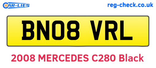 BN08VRL are the vehicle registration plates.