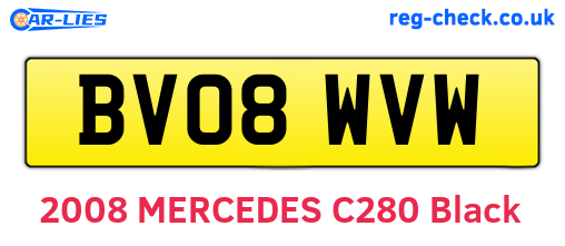BV08WVW are the vehicle registration plates.