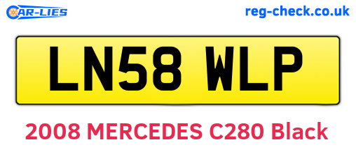 LN58WLP are the vehicle registration plates.