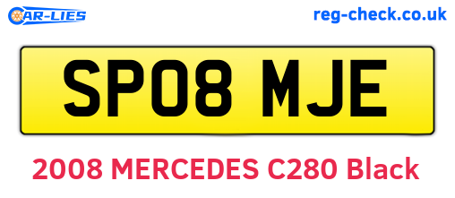 SP08MJE are the vehicle registration plates.