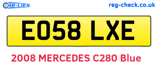 EO58LXE are the vehicle registration plates.