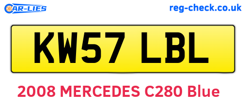 KW57LBL are the vehicle registration plates.
