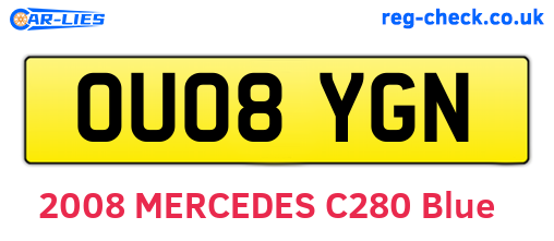 OU08YGN are the vehicle registration plates.