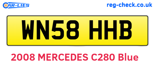WN58HHB are the vehicle registration plates.