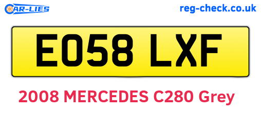EO58LXF are the vehicle registration plates.