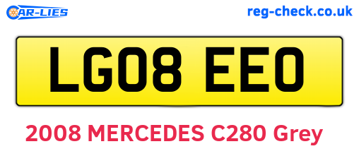 LG08EEO are the vehicle registration plates.