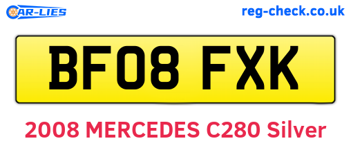 BF08FXK are the vehicle registration plates.